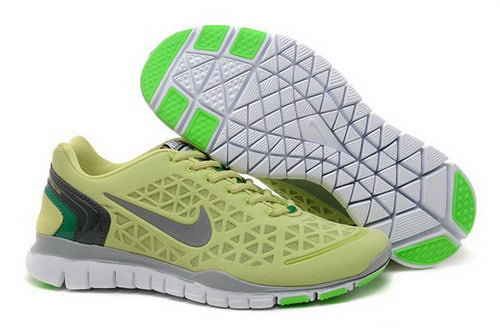 2012 Nike Free Tr Fit Womens Shoes Lemon Green Silver Hot Sell Germany